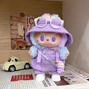 Purple Overalls Labubu Doll Outfit Set - Fit Gen 1/2/3 (No Doll)